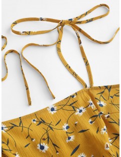  Ditsy Print Tie Sundress - Bee Yellow S