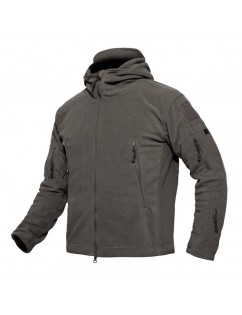 Mens Outdoor Fleece Thicken Warm Windproof Breathable Coat Hooded Multi Pocket Hiking Jackets