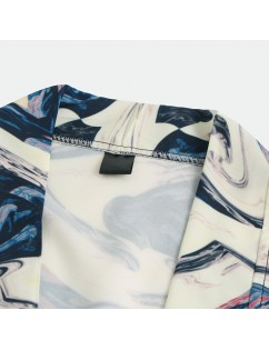 Mens Fashion Chinese Style Funny Printing Loose Half Sleeve Cardigan