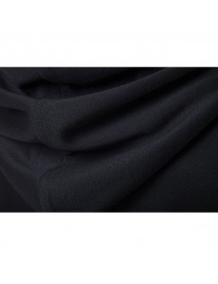 Men's Brief All Black Casual Mid Long Drawstring Waist Hooded Jacket for Men