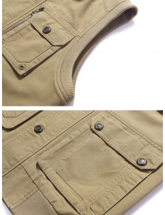 Mens Plus Size XS-5XL Casual Outdoor Cotton Multi Functions Loose Vest