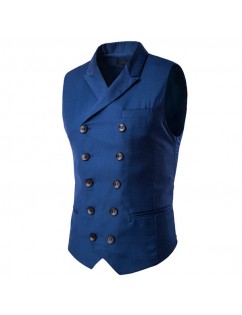 British Style Business Casual Stylish Double Breasted Waistcoats for Men