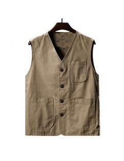 Mens Casual Outdoor Fishing Vest Slim Cotton Tactical Waistcoat Male Zipper Vest