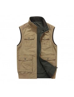 Plus Size Casual Mutil Pockets Reversible Outdoor Travel Fishing Coat Vest for Men