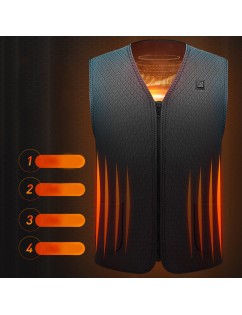 Men Winter 65℃ USB Electric Heating Vest Thicken Warm Fleece Temperature Control Waistcoat