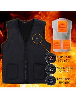 Men Winter 65℃ USB Electric Heating Vest Thicken Warm Fleece Temperature Control Waistcoat