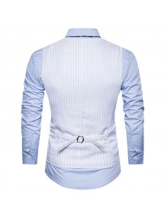 Casual Fashion Business Stripes Printing Single Breasted Waistcoat for Men