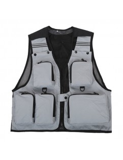 Mens Breathable Mesh Multi-pocket Waistcoat Quick Dry Outdoor Fishing Sleeveless Vests