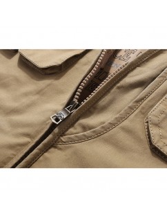 Mens Cotton Multi Pocket Vest Summer V-neck Casual Thin Sleeveless Jacket