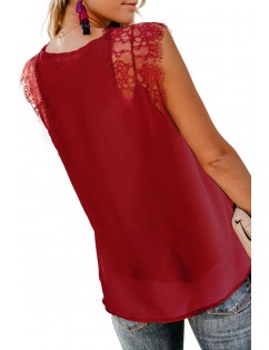 Red From A Dream Lace Tank Top with Vest