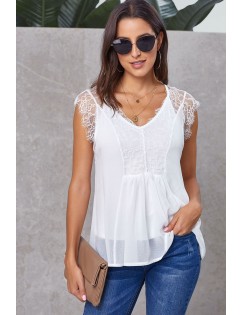 White From A Dream Lace Tank Top with Vest