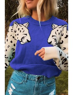 Blue Lion Crew Neck Long Sleeve Casual Pullover Sweater