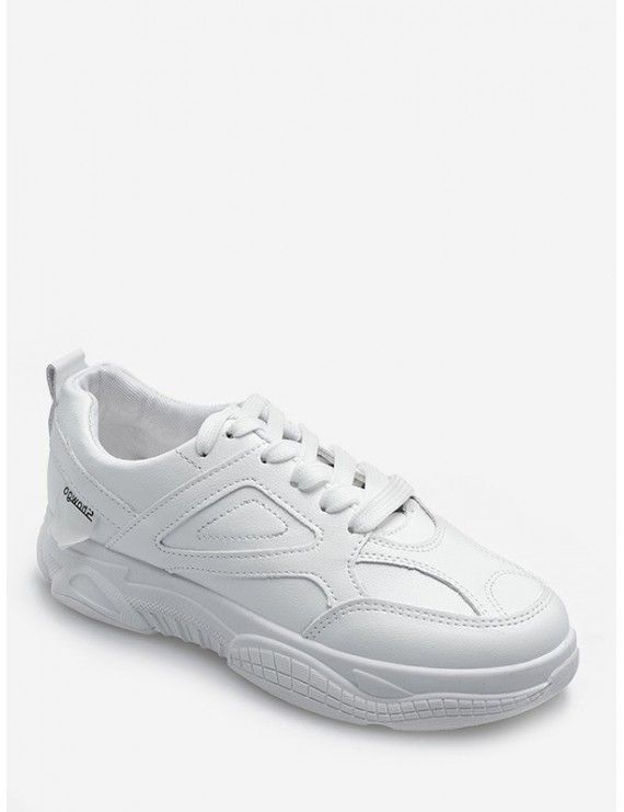 Sewing Design PU Skate Shoes - White Eu 40