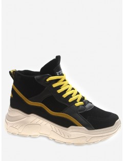 Mid Top Platform Sneakers - Yellow Eu 35
