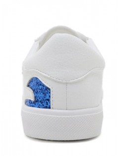 Sequined Palm Tree Graphic Low Heel Sneakers - White 38