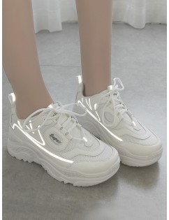High Platform Breathable Outdoor Sneakers - White Eu 38