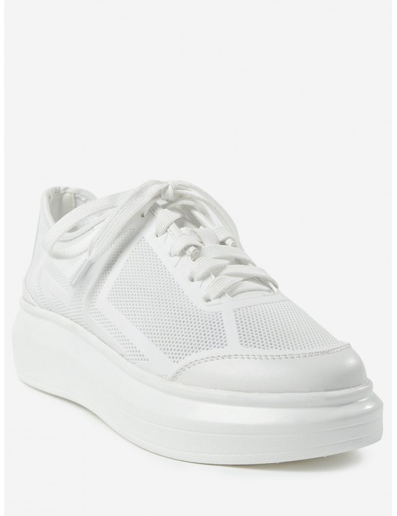 Outdoor Leisure Sport Low Heel Sneakers - White 40
