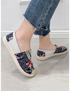 UK Flag Print Loafer Cloth Shoes - Blue Eu 40