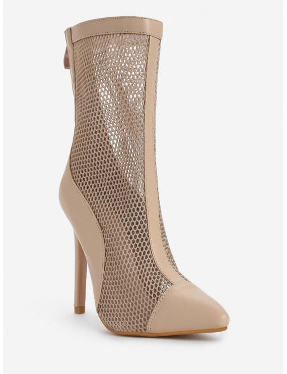 Pointed Toe High Heel Fashion Boots - Apricot 40