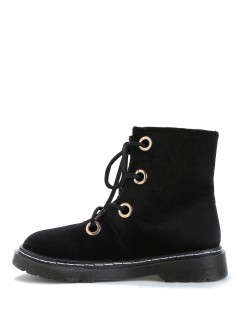 Leisure Outdoor High Top Lace Up Boots - Black 37
