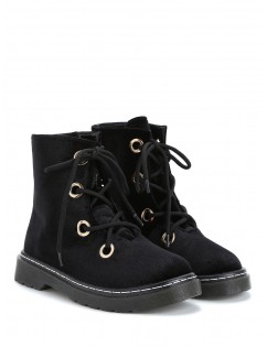 Leisure Outdoor High Top Lace Up Boots - Black 37