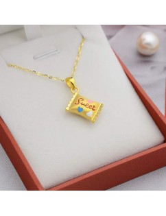 Cute Sweet Candy Shape Pendant Necklace Accessory Gold Color Girl Party Jewelry Fashion Jewelry Woman Gift