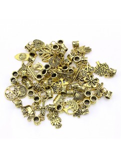 40pcs Assorted Retro Punk Shape Old Gold Steampunk Charm Pendant for DIY Jewelry Making Accessories