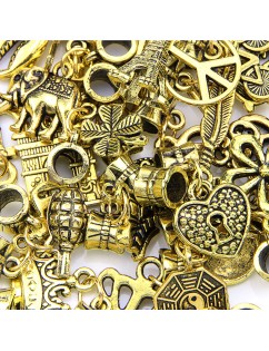 40pcs Assorted Retro Punk Shape Old Gold Steampunk Charm Pendant for DIY Jewelry Making Accessories