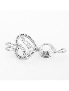 Wholesale 10Pcs/Set 18K White Gold Plated Pearl Bead Cage Pendant Locket For DIY Necklace Love Wish Jewelry