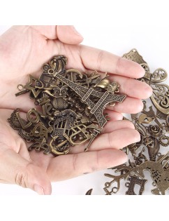 Wholesale 90Pcs Mixed Type Antique Bronze Charms Alloy Pendant DIY Accessories for Bracelet Necklace Jewelry Making and Craft