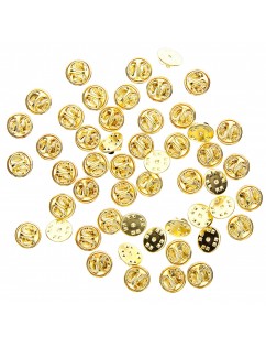 Pack of 50 Gold Silver Tie Tacks Blank Pins with Clutch Back 10mm Pad and 8mm Post