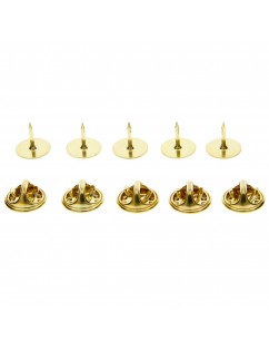 Pack of 50 Gold Silver Tie Tacks Blank Pins with Clutch Back 10mm Pad and 8mm Post