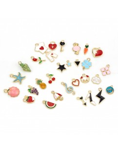 30pcs Assorted Grape Shell Cute Shape Steampunk Charm Pendant for DIY Jewelry Making Accessories