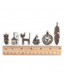 Wholesale 100Pcs Mixed Type Antique Bronze Charms Alloy Pendant DIY Accessories for Bracelet Necklace Jewelry Making and Craft