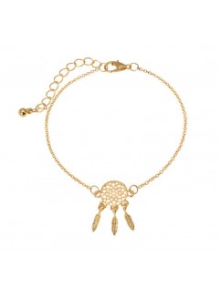 2Pcs New  Leaf Feather Tassel Chain Gold & Silver Dream Catcher Bracelet Women Jewelry