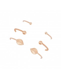 3 Pcs/Set Leaf Simple Adjustable Open Bangle Gold Bracelets Women's Fashion Jewelry Gift