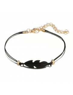 4pcs/set Simple Black Bracelets Hollow Out Lotus Flower Small Ball Leaf Heart Shape Bracelet Fashion Jewelry Gifts For Women Girls