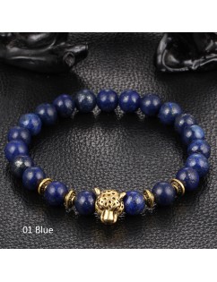 Black Lava Natural Stone Gold Color Lion strand Bracelet Femme Ethnic handmade Beads Bracelets Turkish Men Jewelry
