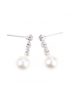 New Fashion 1Pair Women Lady Elegant Pearl Rhinestone Ear Stud Earrings Jewelry