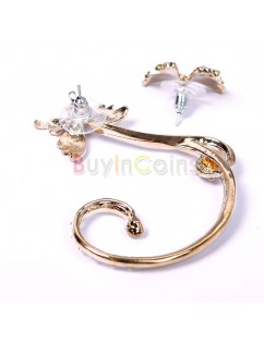 1Pcs New Fashion Crystal Beauty Women Butterfly Cuff Ear Clip Wrap Gift