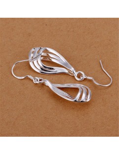 Fashion Women 925 Sterling Silver Plated Hollow Teardrop Hook Earrings Jewelry