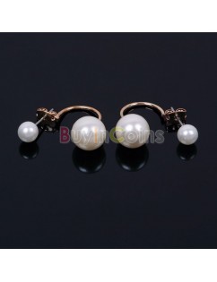 1/2Pairs Charm Elegant Pearl Golden Earring Ear Studs For Woman Lady Gold Silver