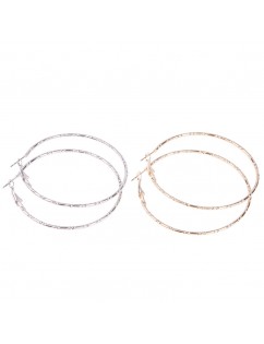 1 Pair Women Fashion Big Circle Earrings Hoop Dangle Ear Clips Make Up Jewelry