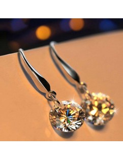 Fashion 925 Sterling Silver Women Crystal Rhinestone Ear Stud Earring Jewelry