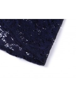 Blue Lace Panel Raglan Sleeve Plus Size T-shirt